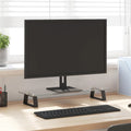 Monitor Stand Black 23.6"x7.9"x3.1" Tempered Glass and Metal