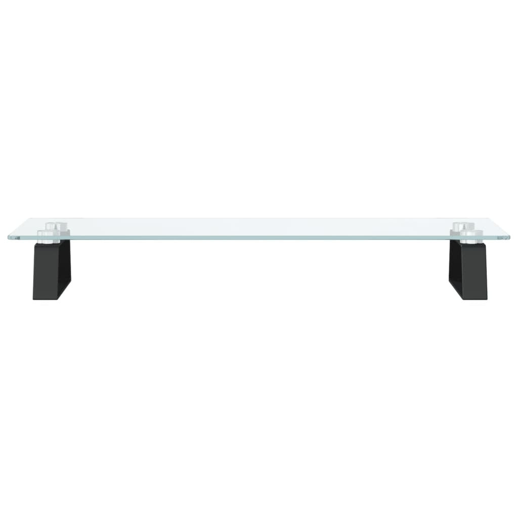 Monitor Stand Black 23.6"x7.9"x3.1" Tempered Glass and Metal