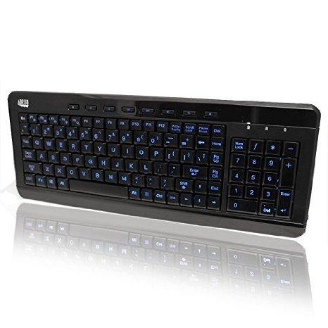 Adesso slimtouch 120 - 3-color illuminated compact multimedia keyboard
