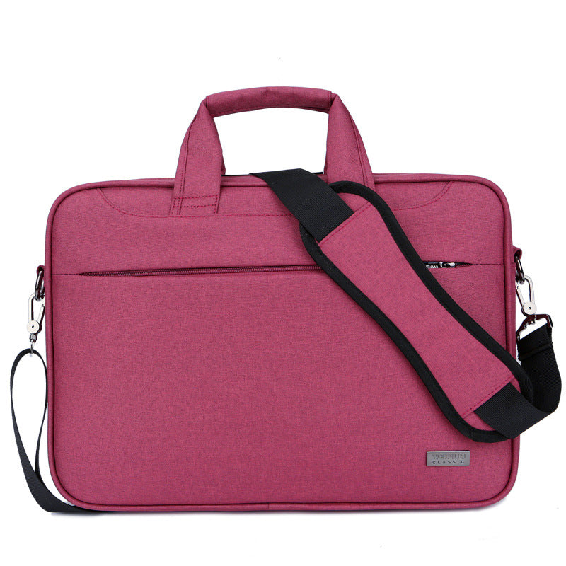 Color: Wine red, Size: 15.6inch - One Shoulder Shockproof and Pressureproof Computer Bag