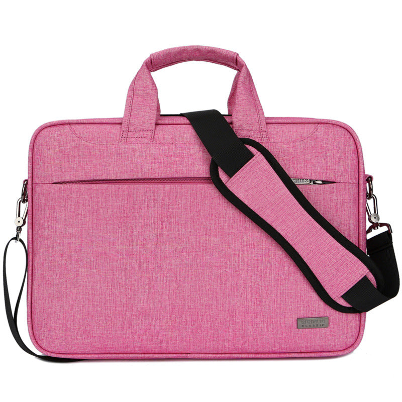 Color: Pink, Size: 15.6inch - One Shoulder Shockproof and Pressureproof Computer Bag