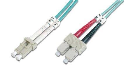 Addon 4m sc to lc aqua om4 duplex ofnr (riser-rated) fiber patch cable