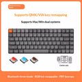 Color: Black, Light: RGB-Red Switches, Style:  - Office Silent Low-Profile Mechanical Tri-Mode Bluetooth Keyboard
