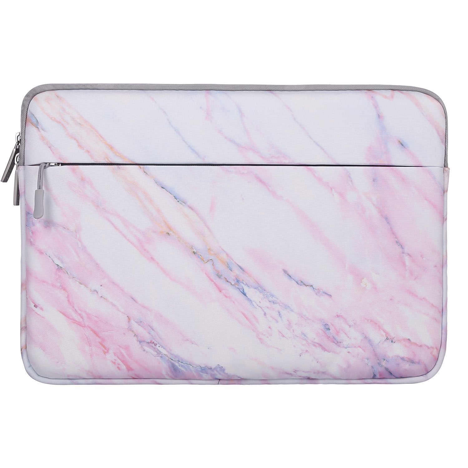 Color: Pink, Size: 13 inches - Canvas marble zipper computer bag