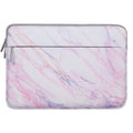 Color: White, Size: 14 inches - Canvas marble zipper computer bag
