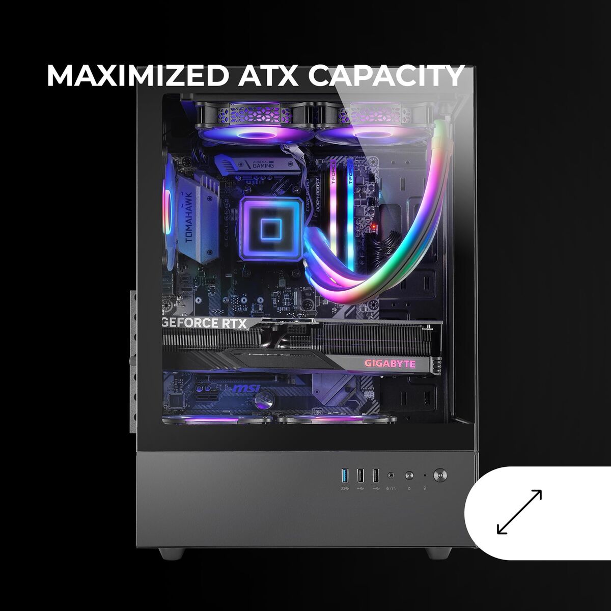 ATX Semi-tower Box Mars Gaming MCXO Black