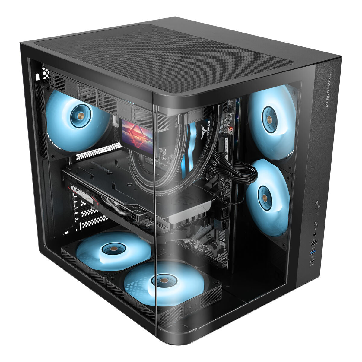 ATX Semi-tower Box Mars Gaming MCCURV Black
