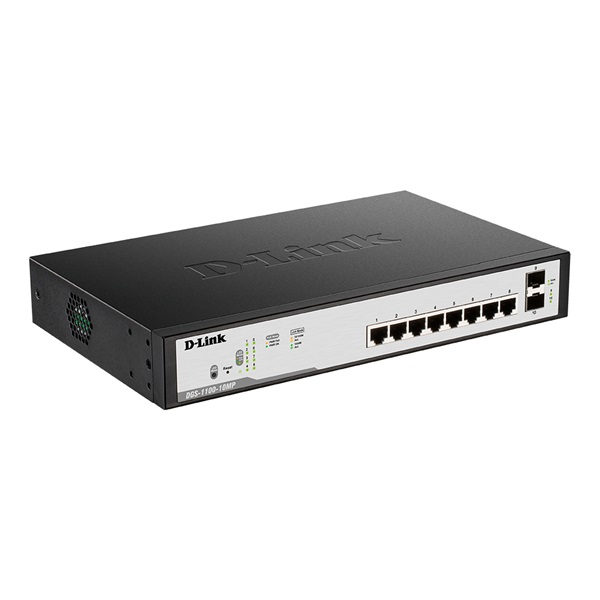 D-Link DGS-1100-10MPV2 síťový přepínač Řízený L2 Gigabit Ethernet (10/100/1000) Podpora napájení po Ethernetu (PoE) 1U Černá (DGS-1100-10MPV2)-0