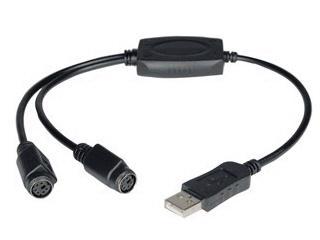Usb to ps/2 adapter for keyboard and mouse - usb a left connector - male left ge