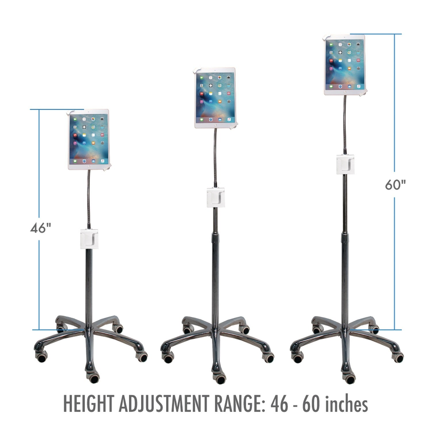 CTA Digital PAD-SHFS Heavy-Duty Security Gooseneck Floor Stand for iPad/Tablet