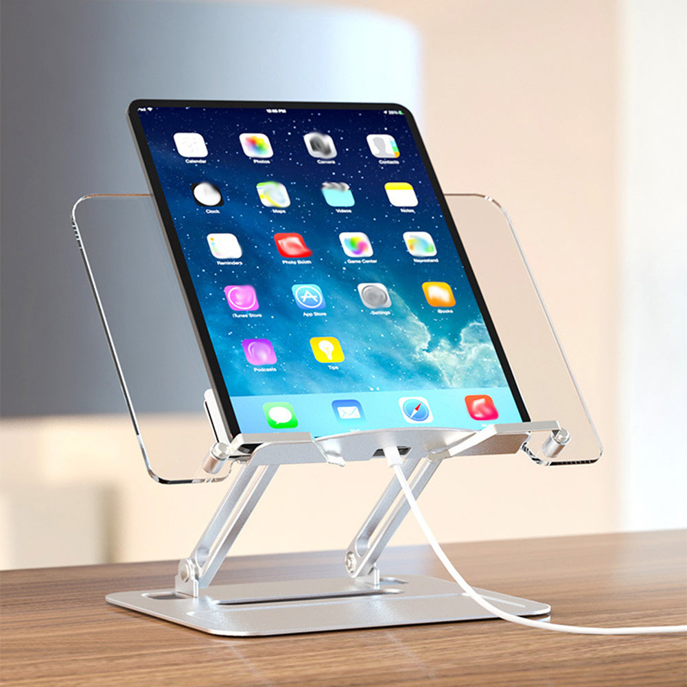 Book Stand For Reading Height Adjustable Book Holder Hands Free Folding Reading Stand Aluminium Alloy Base For Displaying Cookbook Sheet Music Laptop Black (acrylic aluminum base)
