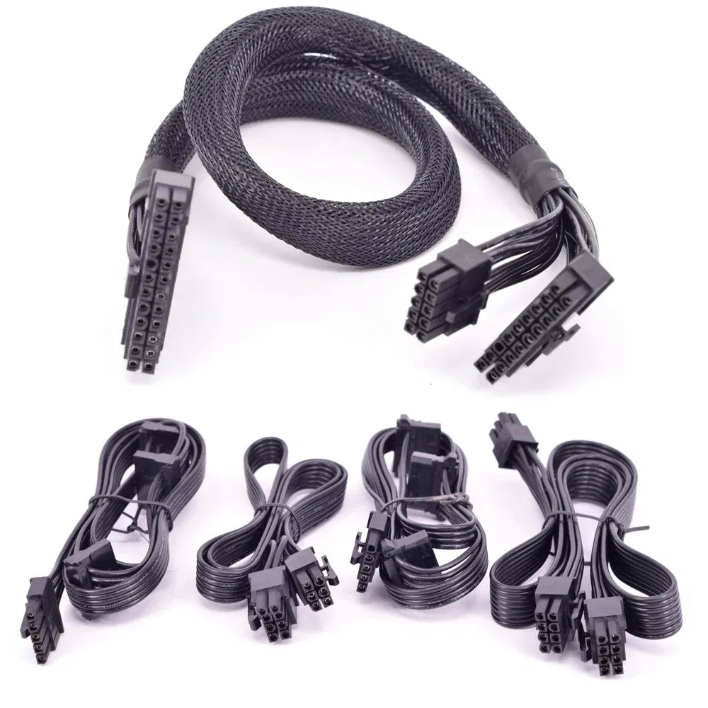 Color: black, Cable length: Other - For Cooler Master MWE Gold 750 650 550 Full Modular PSU PCIe 6Pin to 8Pin 6+2 Pin 5Pin Peripheral 4Pin SATA Power Supply Cable