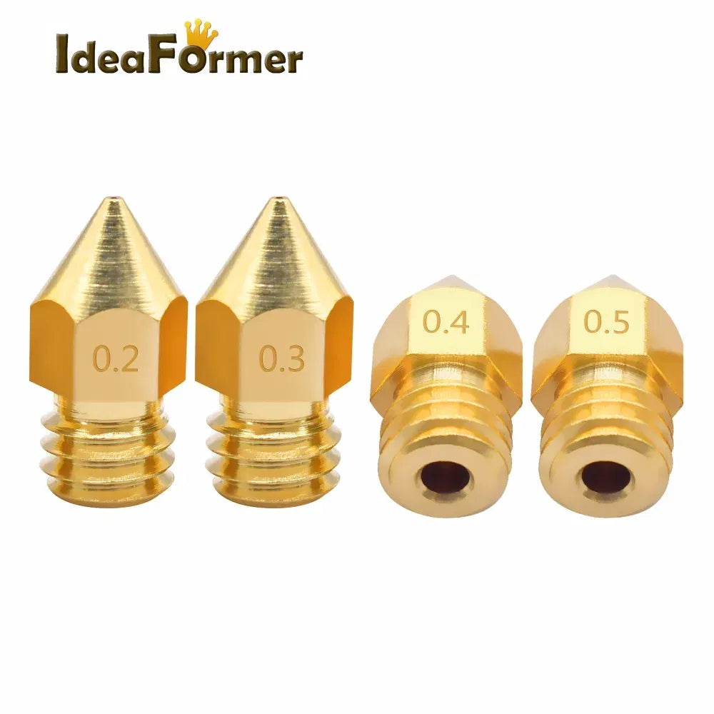 Color: Black, Size: 0.25mm - 5/10pcs MK8 Brass Nozzle 1.75/3.0mm Filament Extruder Print Head Nozzle 0.2/0.3/0.4/0.5mm for CR10 CR10S Ender3 3D Printer Parts