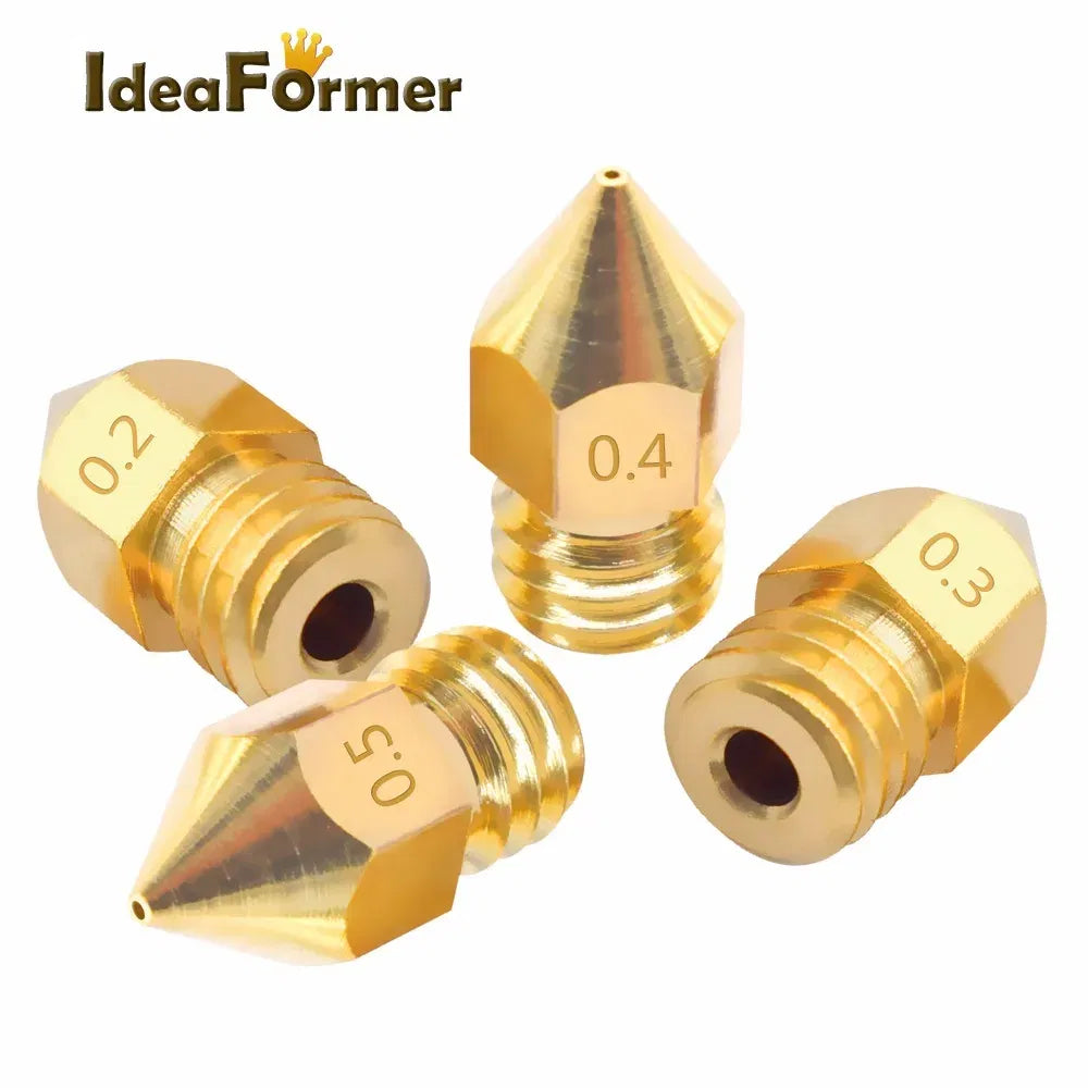 Color: Black, Size: 1.2mm - 5/10pcs MK8 Brass Nozzle 1.75/3.0mm Filament Extruder Print Head Nozzle 0.2/0.3/0.4/0.5mm for CR10 CR10S Ender3 3D Printer Parts