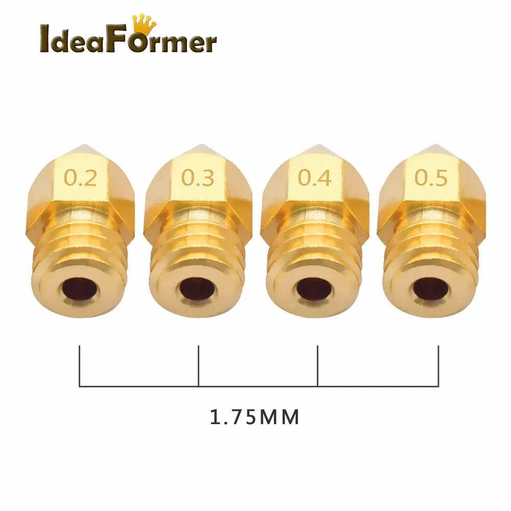 Color: Black, Size: 0.25mm - 5/10pcs MK8 Brass Nozzle 1.75/3.0mm Filament Extruder Print Head Nozzle 0.2/0.3/0.4/0.5mm for CR10 CR10S Ender3 3D Printer Parts