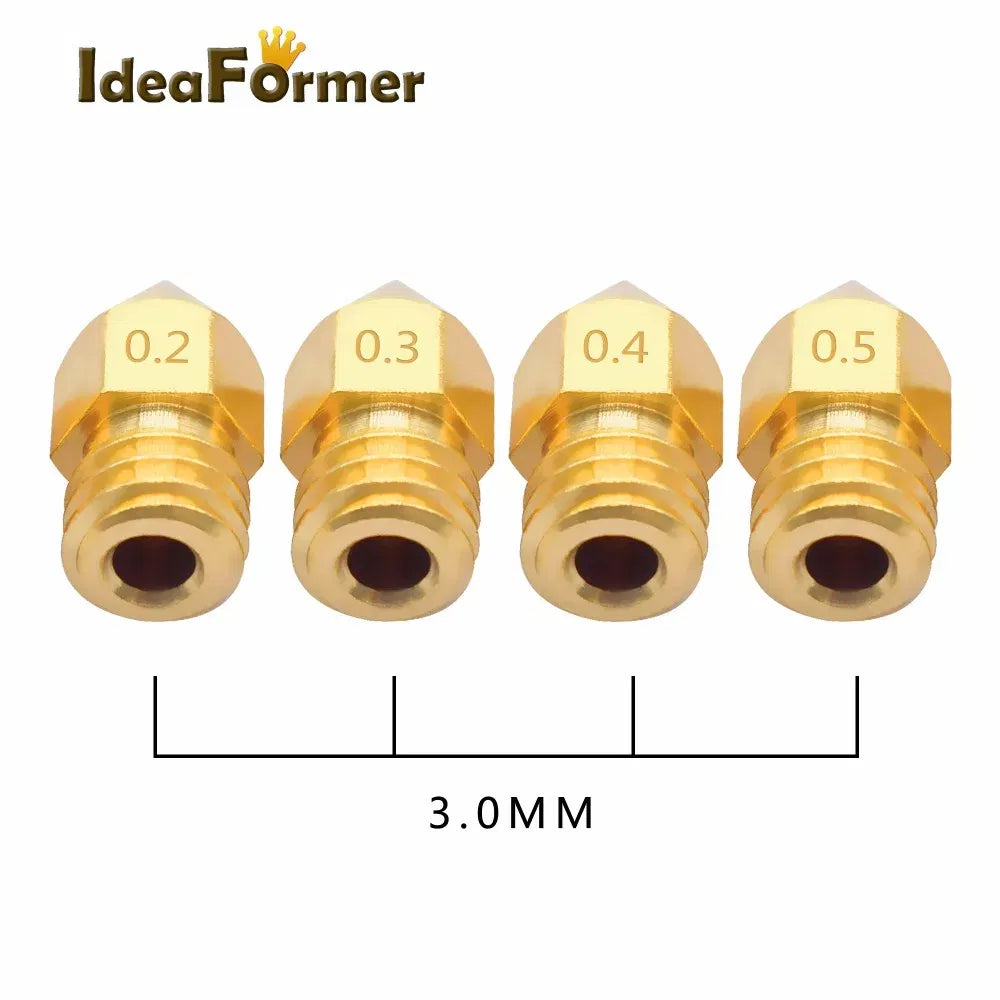 Color: Black, Size: 0.25mm - 5/10pcs MK8 Brass Nozzle 1.75/3.0mm Filament Extruder Print Head Nozzle 0.2/0.3/0.4/0.5mm for CR10 CR10S Ender3 3D Printer Parts