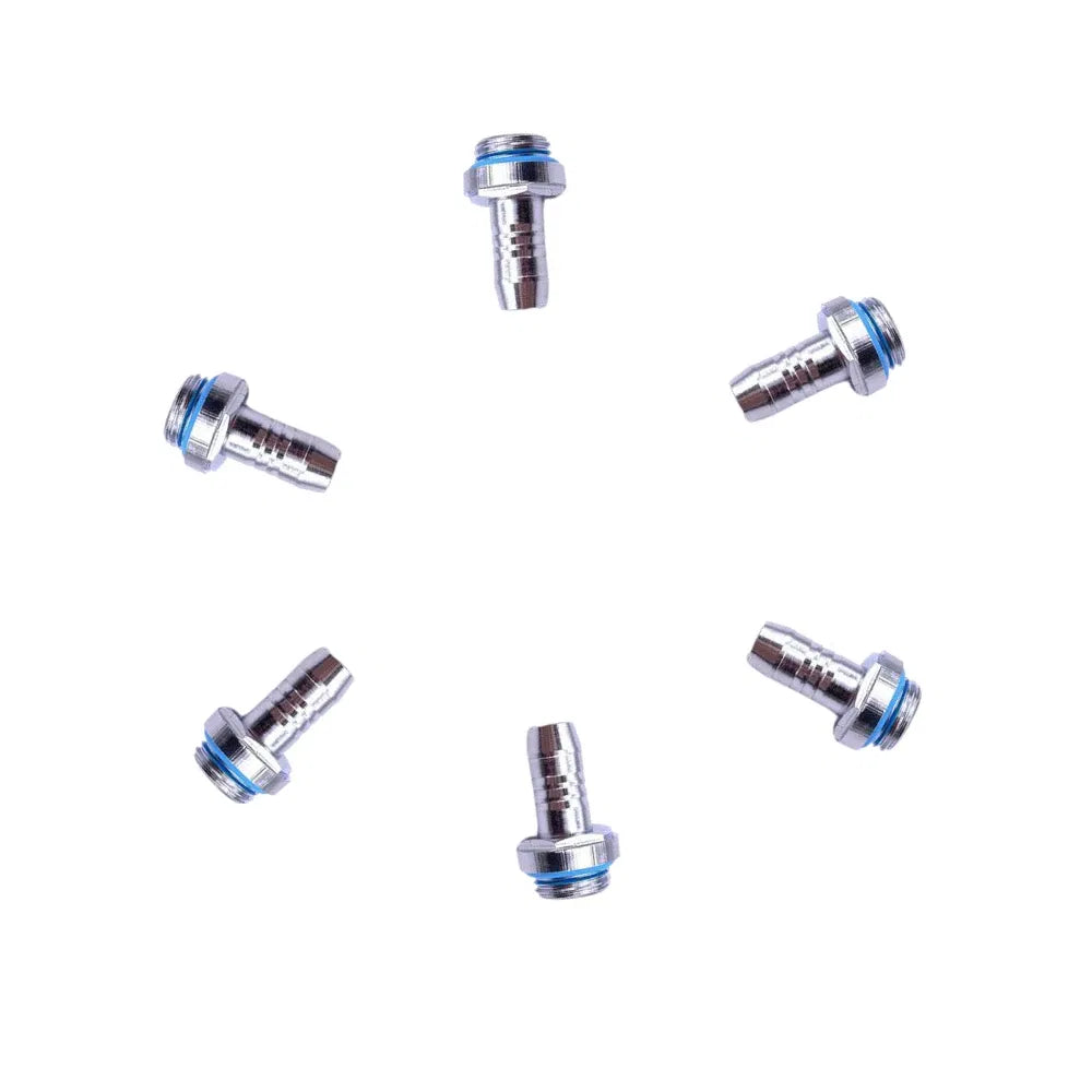 Color: Orange - 6pcs PC Water Cooling Barb Fitting Two-Touch Fitting G1/4 Thread Barb Connector for Computer Cooling System 4/6/7.2/9/11/14mm