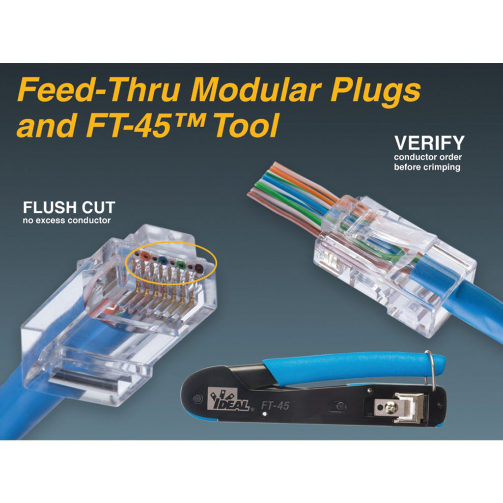 IDEAL 30-495 FT-45 Feed-Thru Mod Plug Crimp Tool