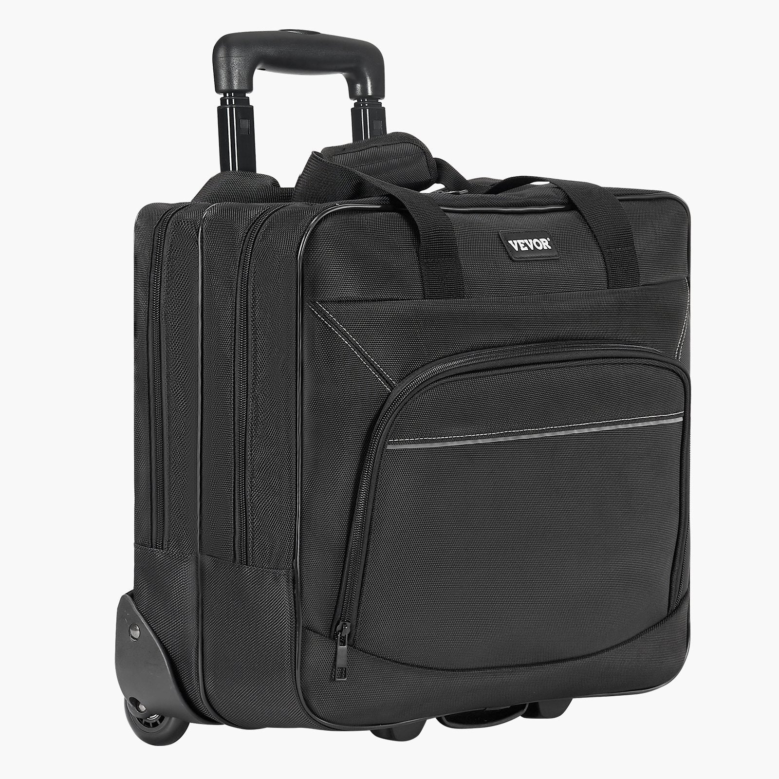 Rolling Laptop Bag, Fits Up to 15.6 Inch Laptop, Wheeled Briefcase, Roller Computer Tote Bag with Wheels & Telescoping Handle, Laptop Case for Work Travel Business Office, Women & Men (Black)