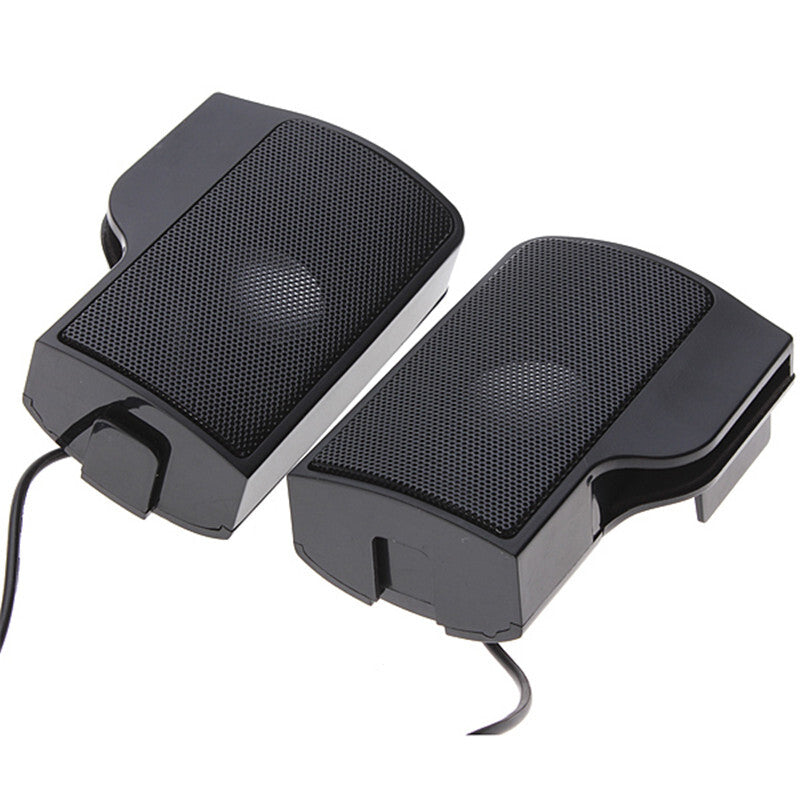 1 Pair Mini Portable Clipon USB Stereo Speakers line Controller Soundbar for Laptop MP3 Phone Music  black