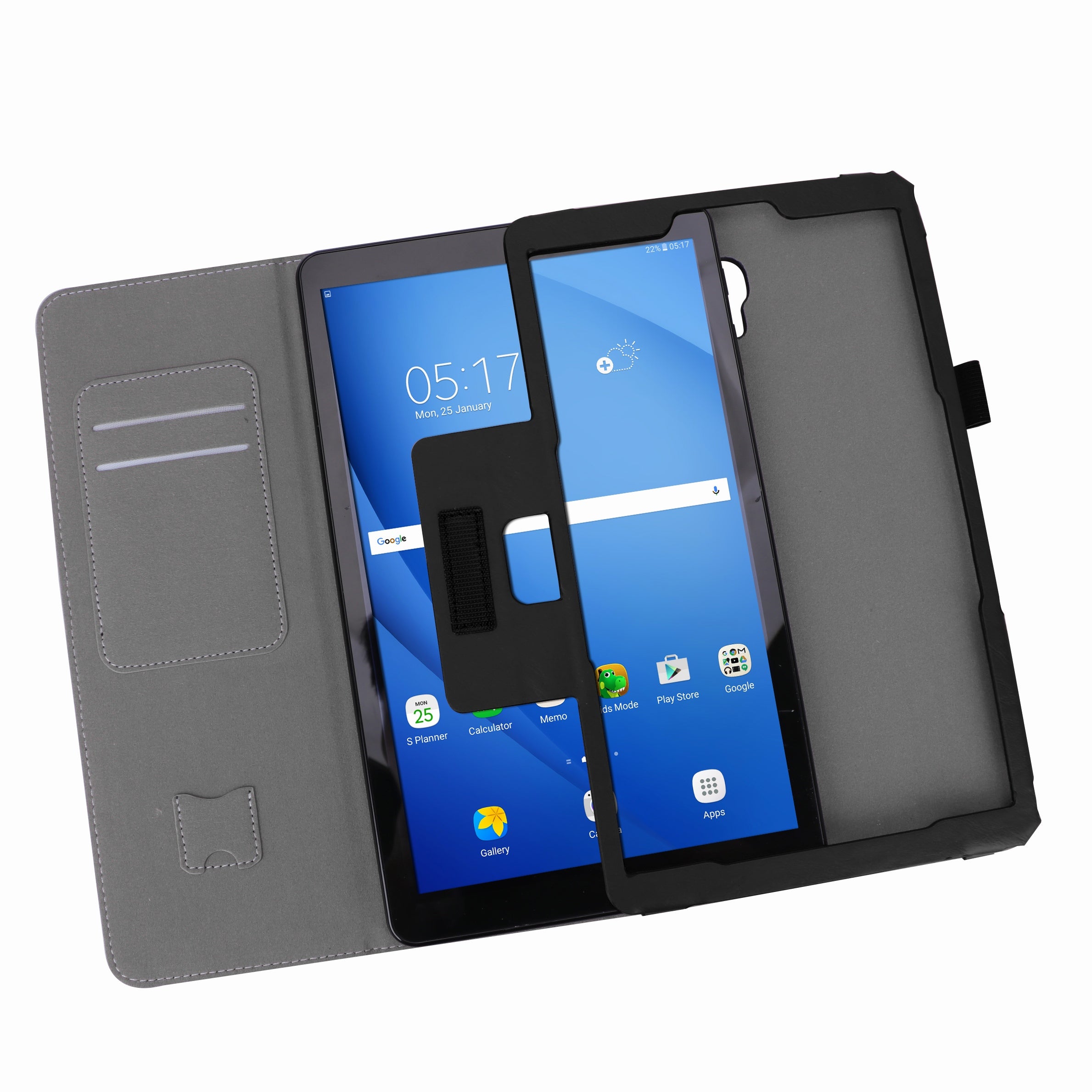 For Samsung tab A2 T590/T595 10.5 inch PU Leather Protective Case with Hand Support Card Slot Sleep Function black_Samsung tab A2 T590/T595 10.5 inch