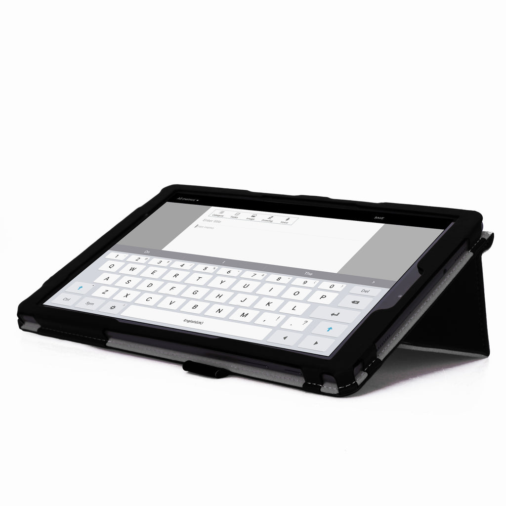 For Samsung tab A2 T590/T595 10.5 inch PU Leather Protective Case with Hand Support Card Slot Sleep Function black_Samsung tab A2 T590/T595 10.5 inch