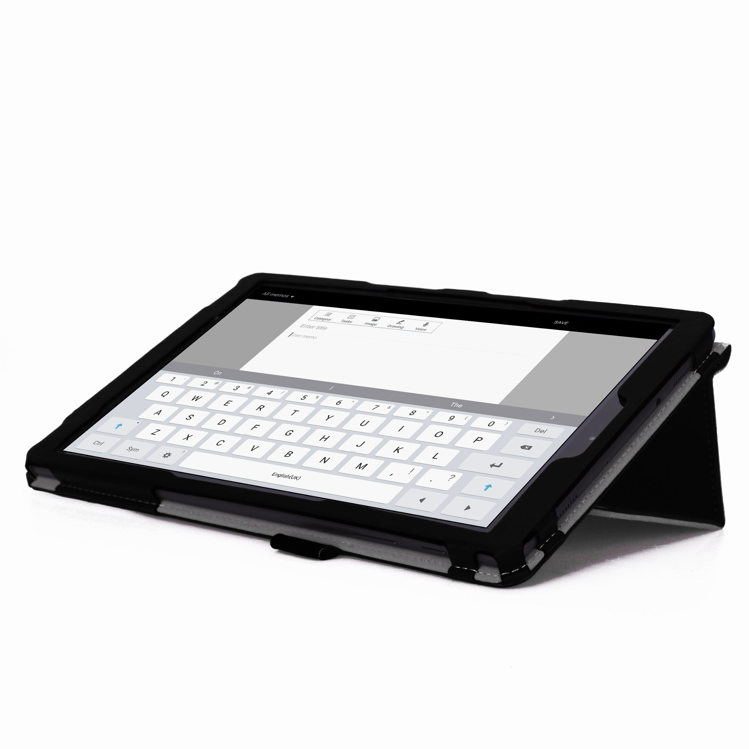 For Samsung tab A2 T590/T595 10.5 inch PU Leather Protective Case with Hand Support Card Slot Sleep Function black_Samsung tab A2 T590/T595 10.5 inch
