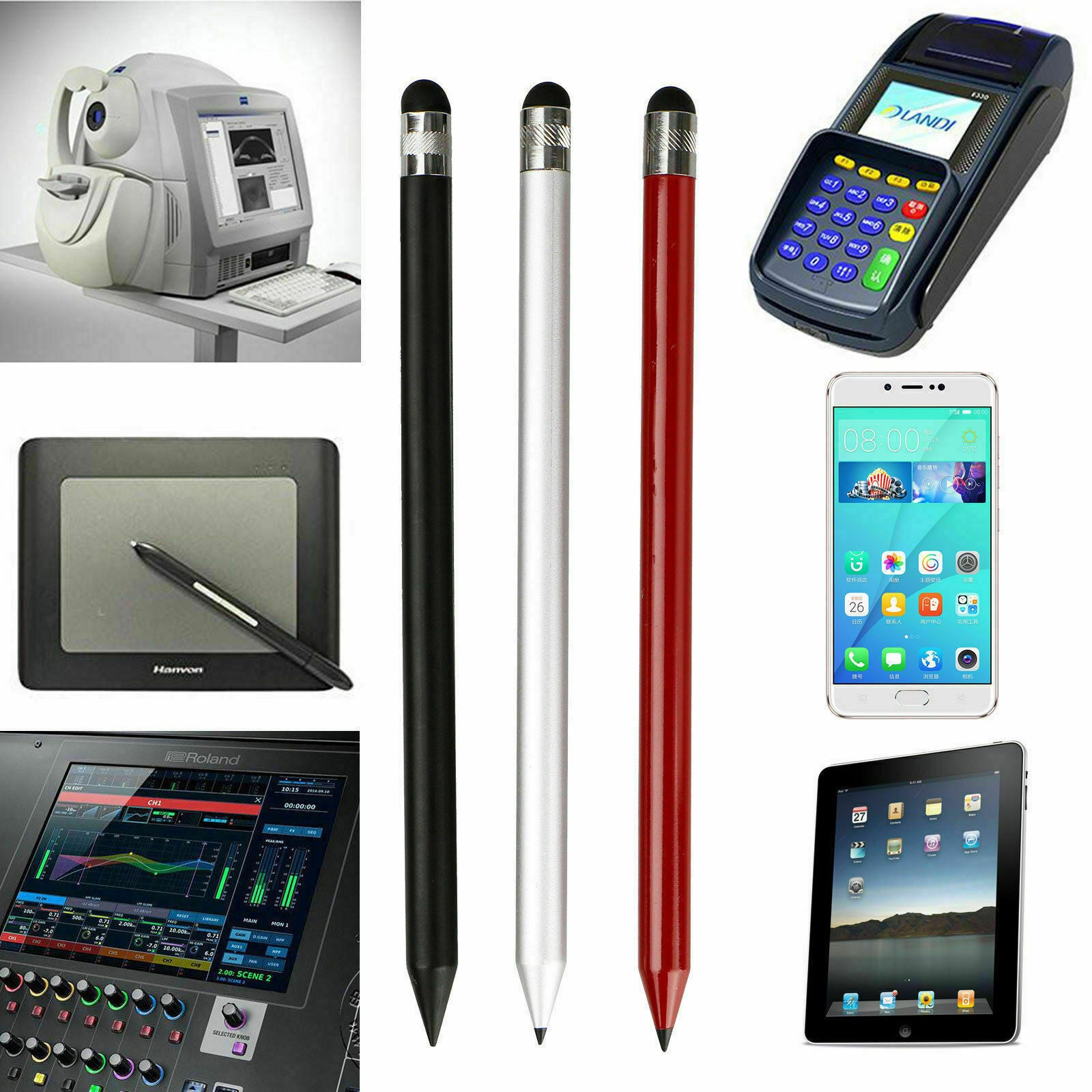 Precision Stylus Touch Screen Pen Pencil for iPhone iPad Samsung Tab  white