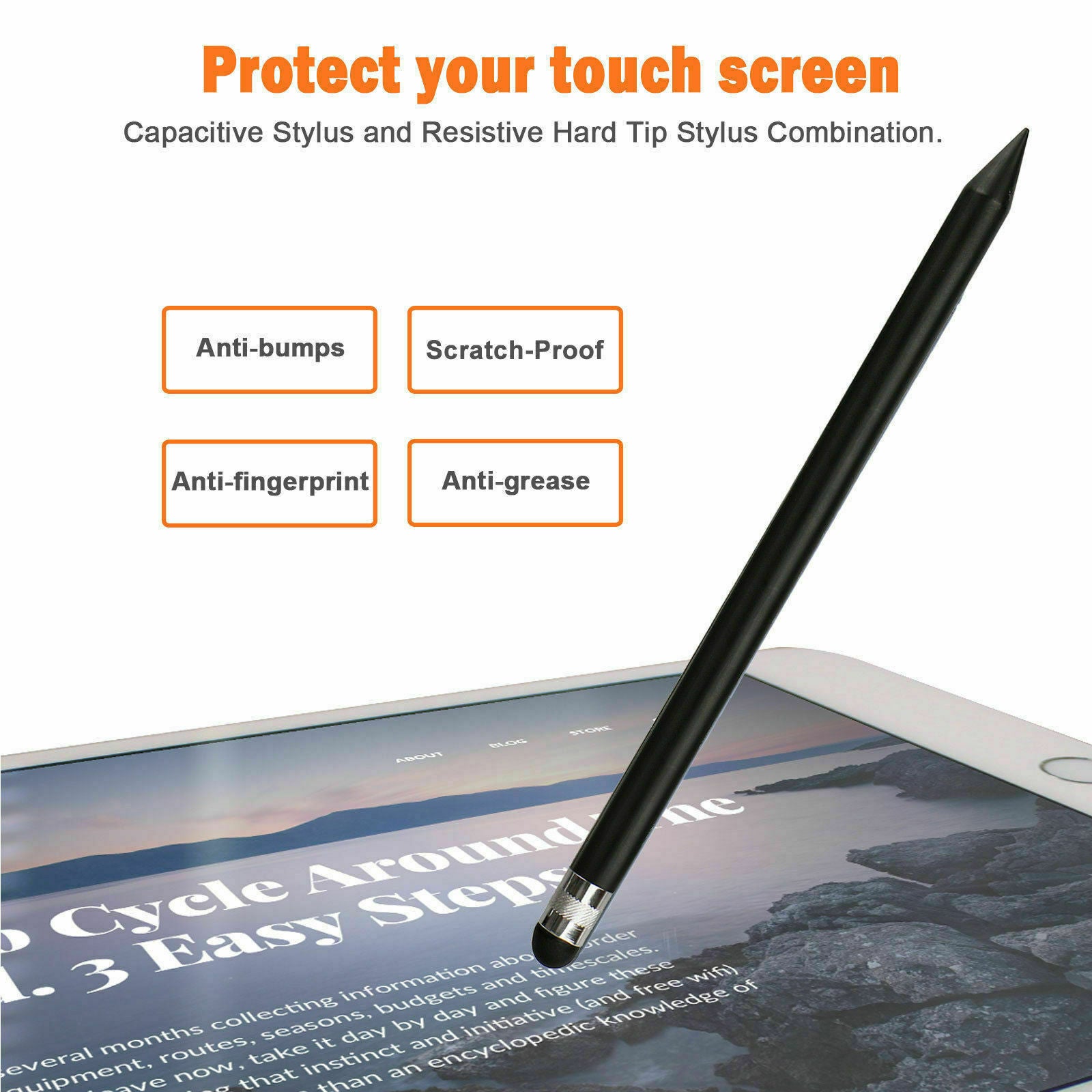 Precision Stylus Touch Screen Pen Pencil for iPhone iPad Samsung Tab  white