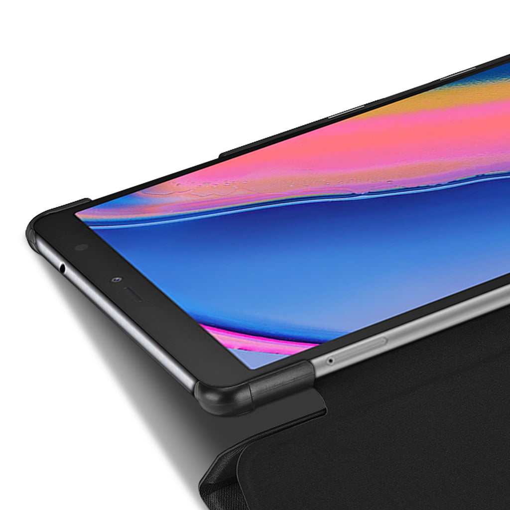 DUX DUCIS For Samsung TAB A 8.0 (2019) P200-P205 Simple Solid Color Smart PU Leather Case Anti-fall Protective Stand Cover with Pencil Holder Sleep Function  Pink