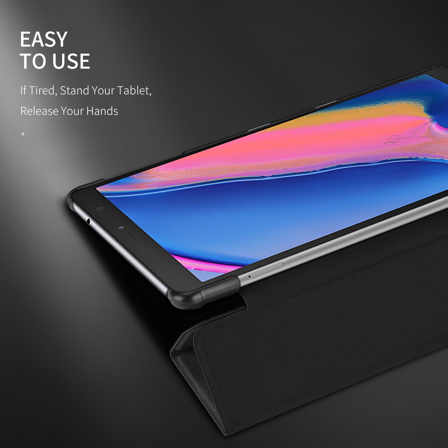 DUX DUCIS For Samsung TAB A 8.0 (2019) P200-P205 Simple Solid Color Smart PU Leather Case Anti-fall Protective Stand Cover with Pencil Holder Sleep Function  Pink