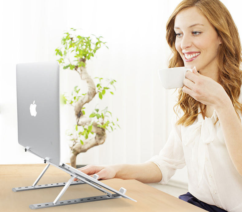 Portable Adjustable Folding Laptop Stand Aluminum Alloy Laptop Desk Computer Table Stand Silver