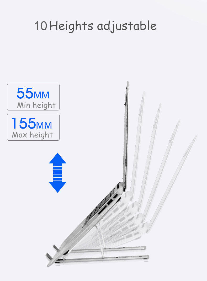 Portable Adjustable Folding Laptop Stand Aluminum Alloy Laptop Desk Computer Table Stand Silver