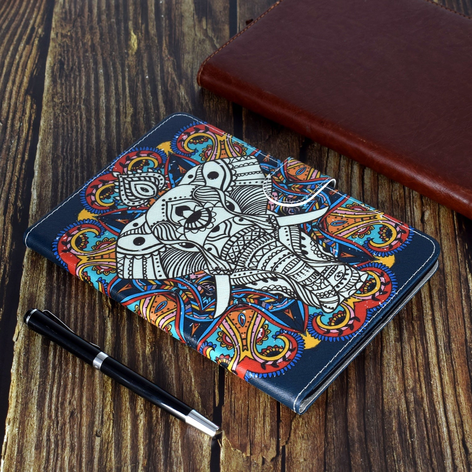 For iPad Pro 11 Laptop Protective Case Smart Stay Color Painted PU Cover with Front Snap Graffiti