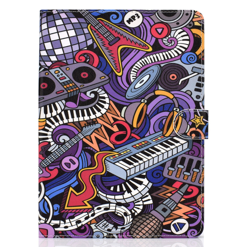 For iPad Pro 11 Laptop Protective Case Smart Stay Color Painted PU Cover with Front Snap Graffiti