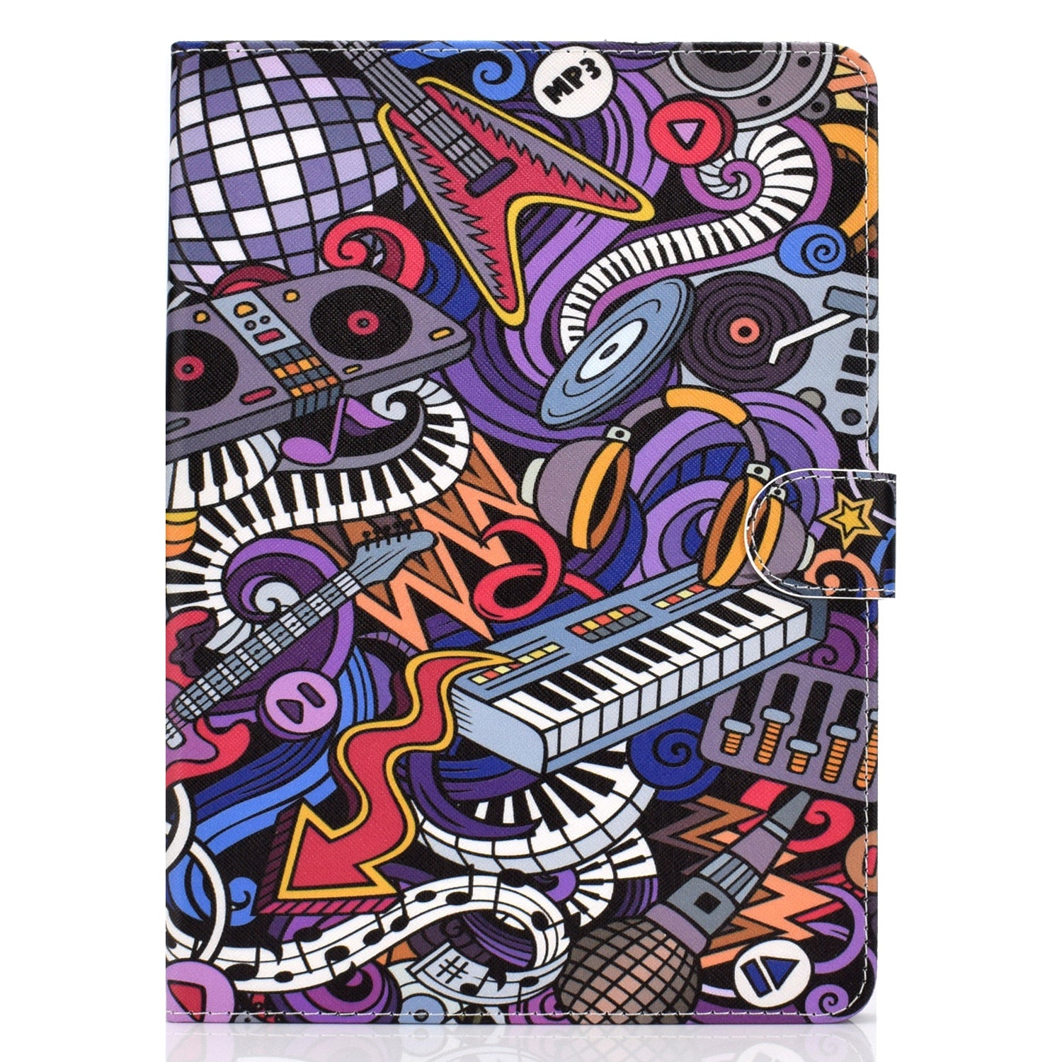 For iPad Pro 11 Laptop Protective Case Smart Stay Color Painted PU Cover with Front Snap Graffiti