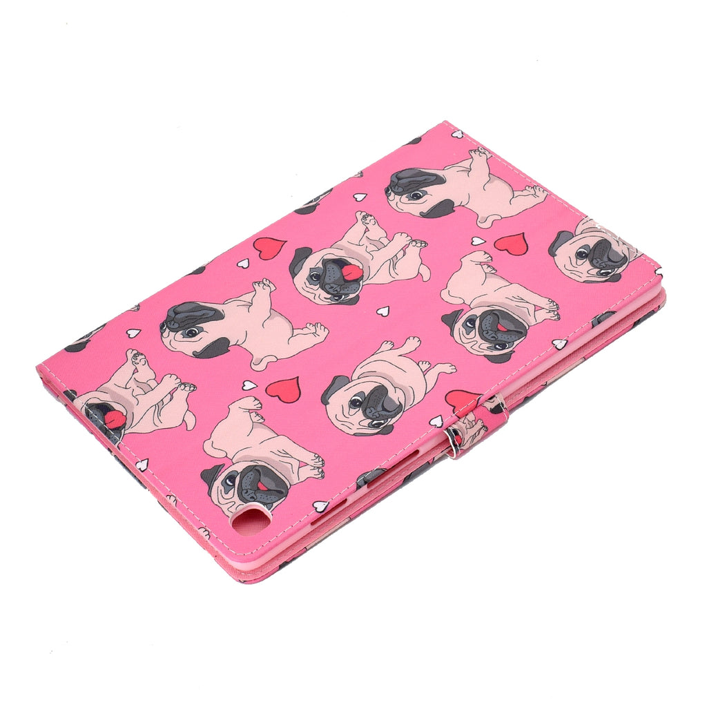 For Samsung T510/T515 Laptop Protective Case with Front Snap Cute Cartoon Color Painted Smart Stay PU Cover  Purple quicksand