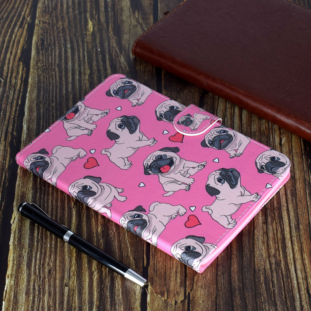For Samsung T590 Laptop Protective Case Color Painted Smart Stay PU Cover with Front Snap single horned horse