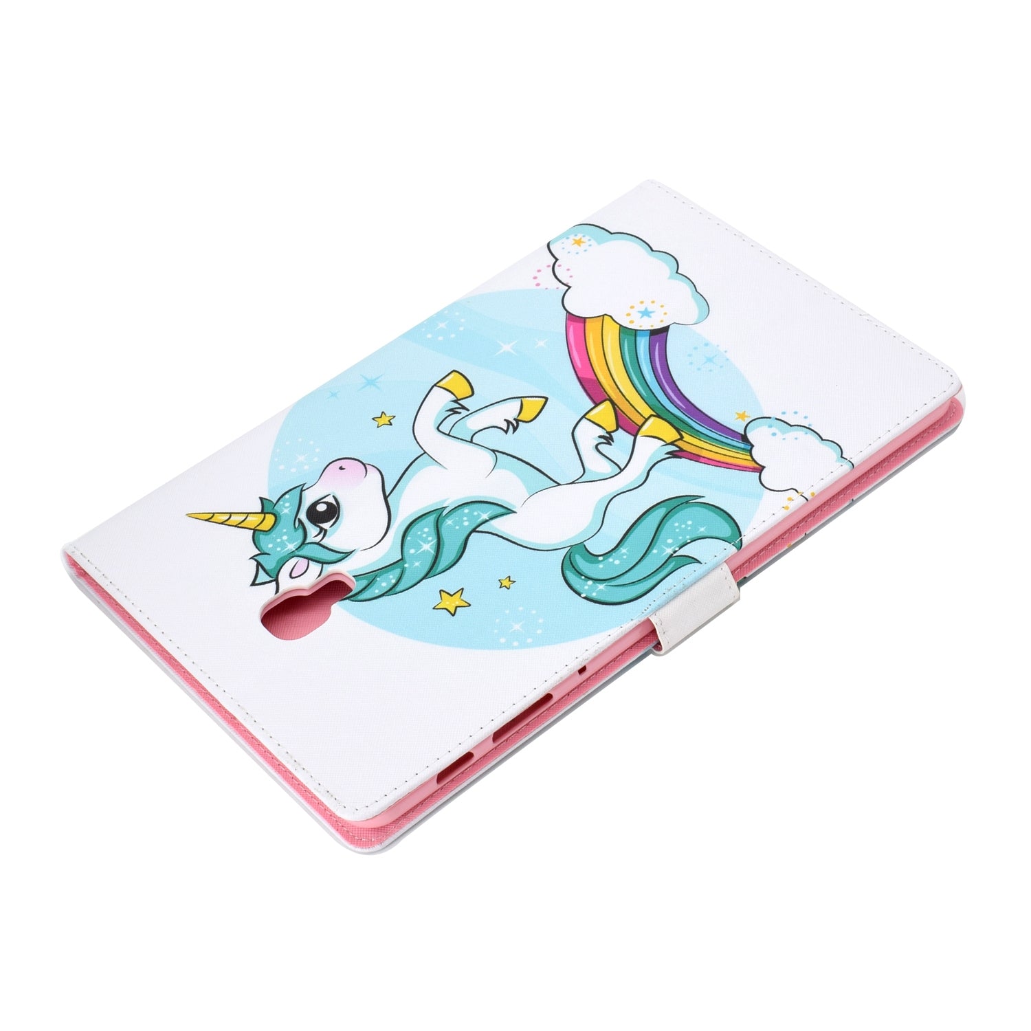 For Samsung T590 Laptop Protective Case Color Painted Smart Stay PU Cover with Front Snap single horned horse