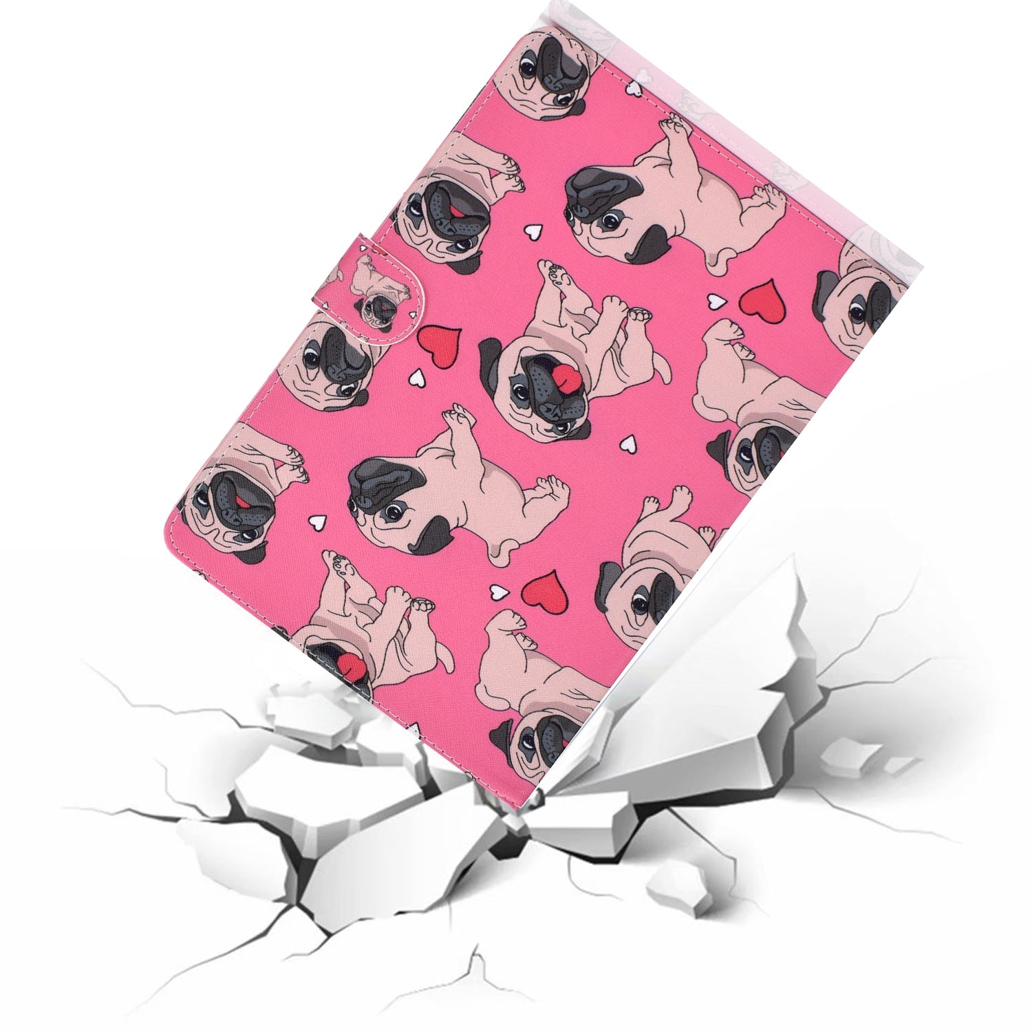 Universal Laptop Protective Cover Color Painted 8 Inches PU Case with Front Snap Caring dog