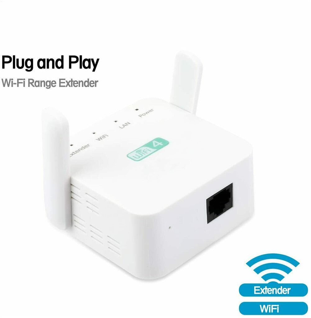 WiFi 300Mbps Amplifier WiFi  Router 2 External Antenna Wifi Range Amplifier white_American wire gauge