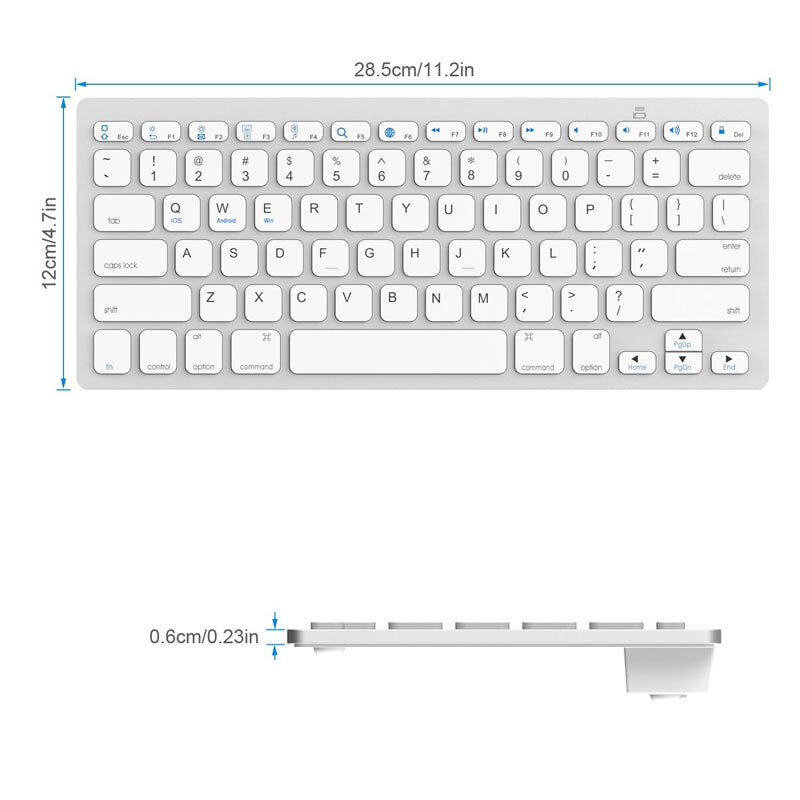 Wireless Gaming Keyboard Computer Game Universal Bluetooth Keyboard for Spanish German Russian French Korean Arabic Spanish white