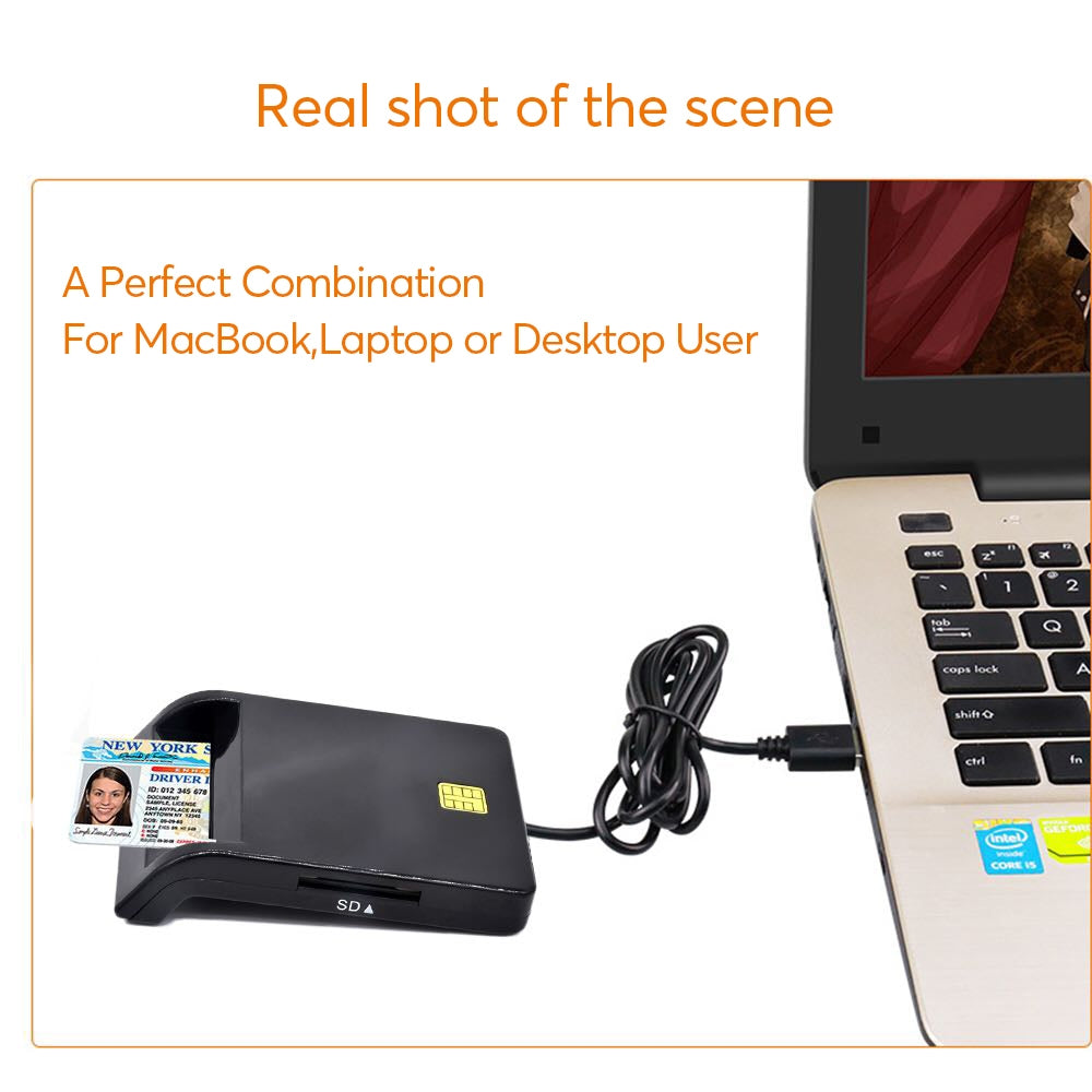 USB SIM Smart Card Reader For Bank Card IC/ID EMV TF MMC Cardreaders USB-CCID ISO 7816 for Windows 7 8 10 Linux OS black