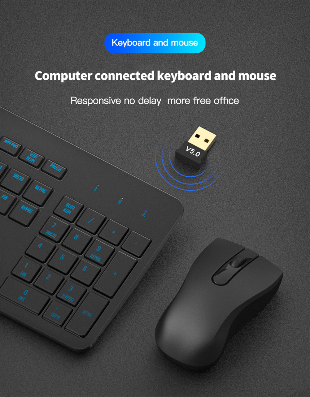 5.0  Bluetooth  Adapter Usb Wireless Audio Music Stereo Adapter Dongle Receiver For Tv Pc CSR4.0