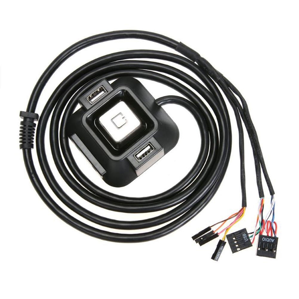 1.2m Desktop Computer Pc Power On/off Reset Button Switch Cable Block Extender Black