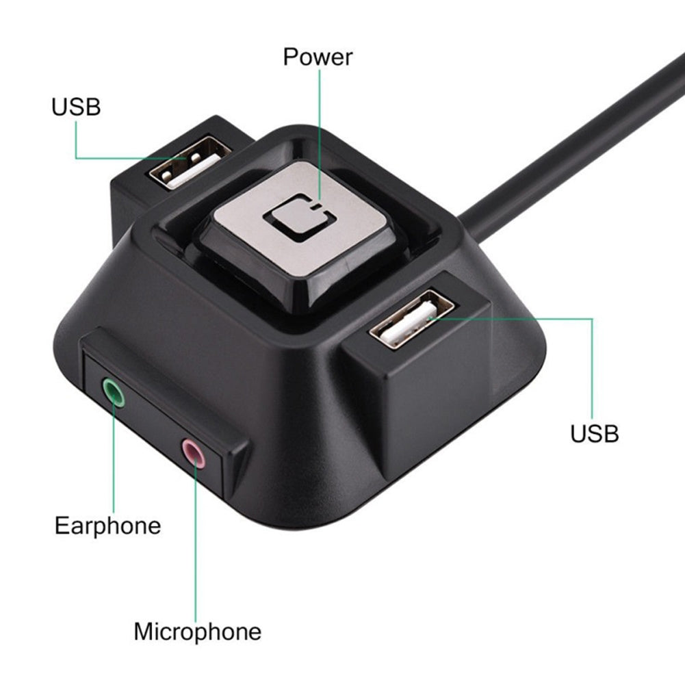 1.2m Desktop Computer Pc Power On/off Reset Button Switch Cable Block Extender Black