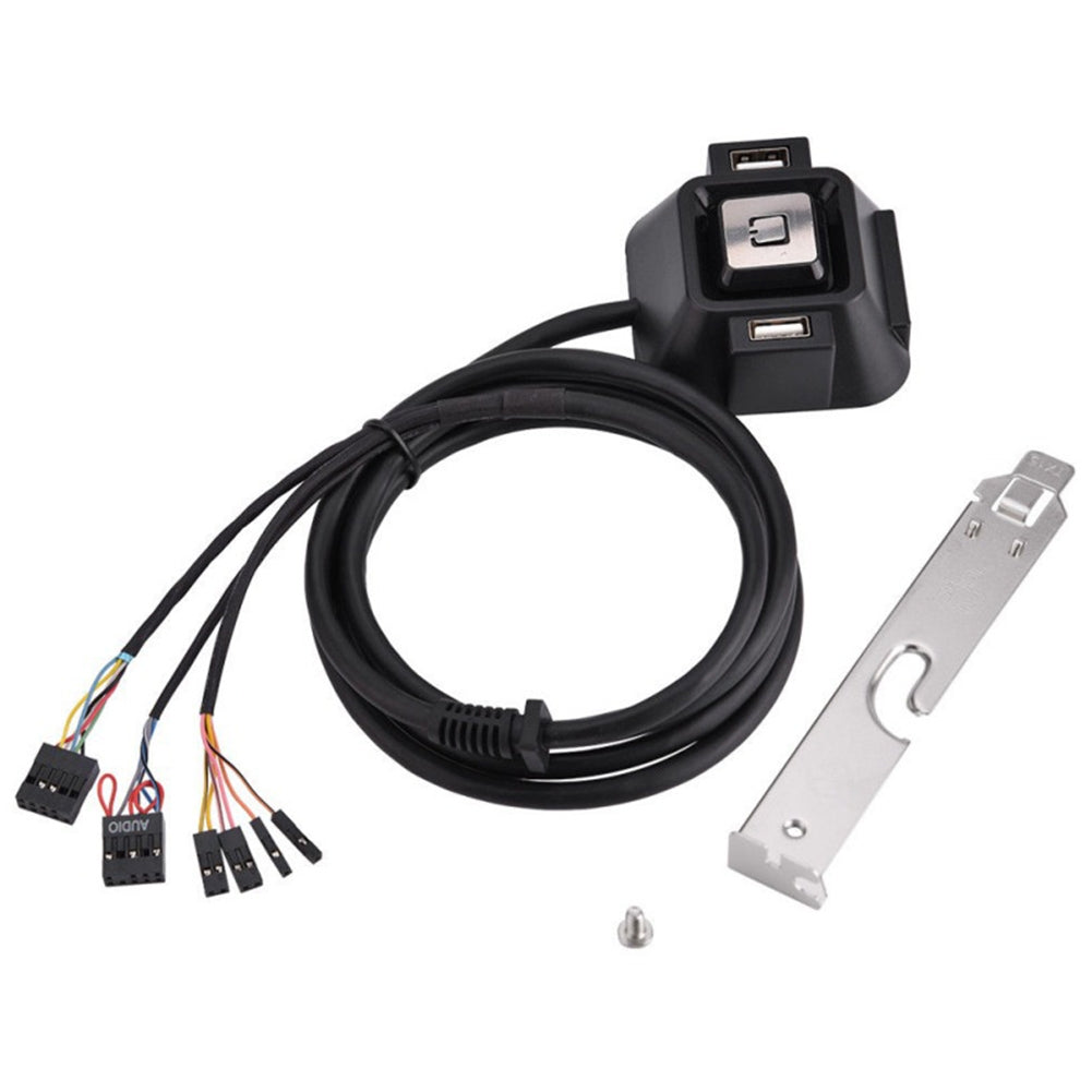 1.2m Desktop Computer Pc Power On/off Reset Button Switch Cable Block Extender Black