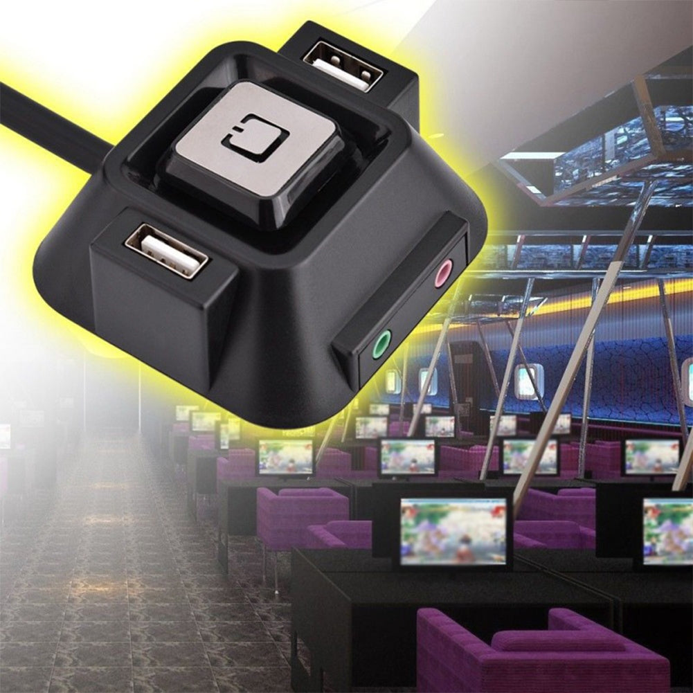 1.2m Desktop Computer Pc Power On/off Reset Button Switch Cable Block Extender Black