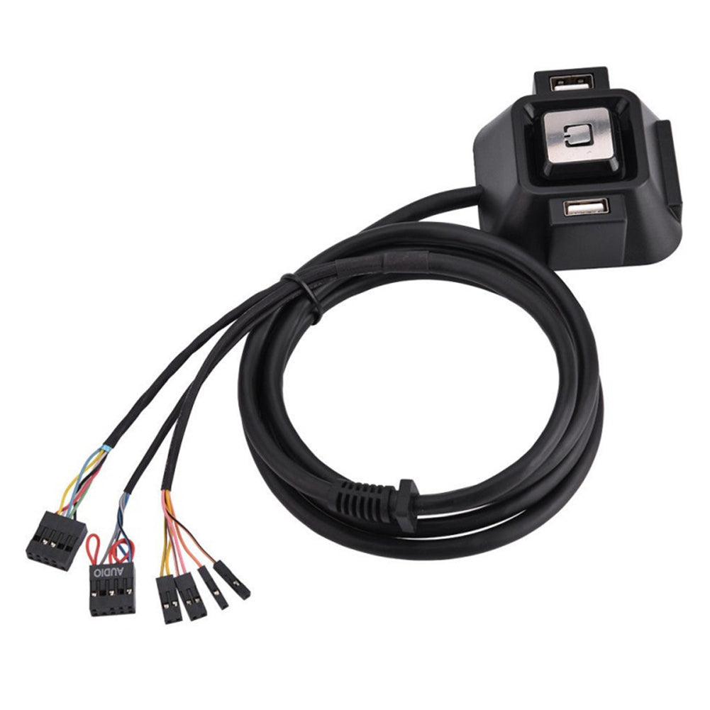 1.2m Desktop Computer Pc Power On/off Reset Button Switch Cable Block Extender Black