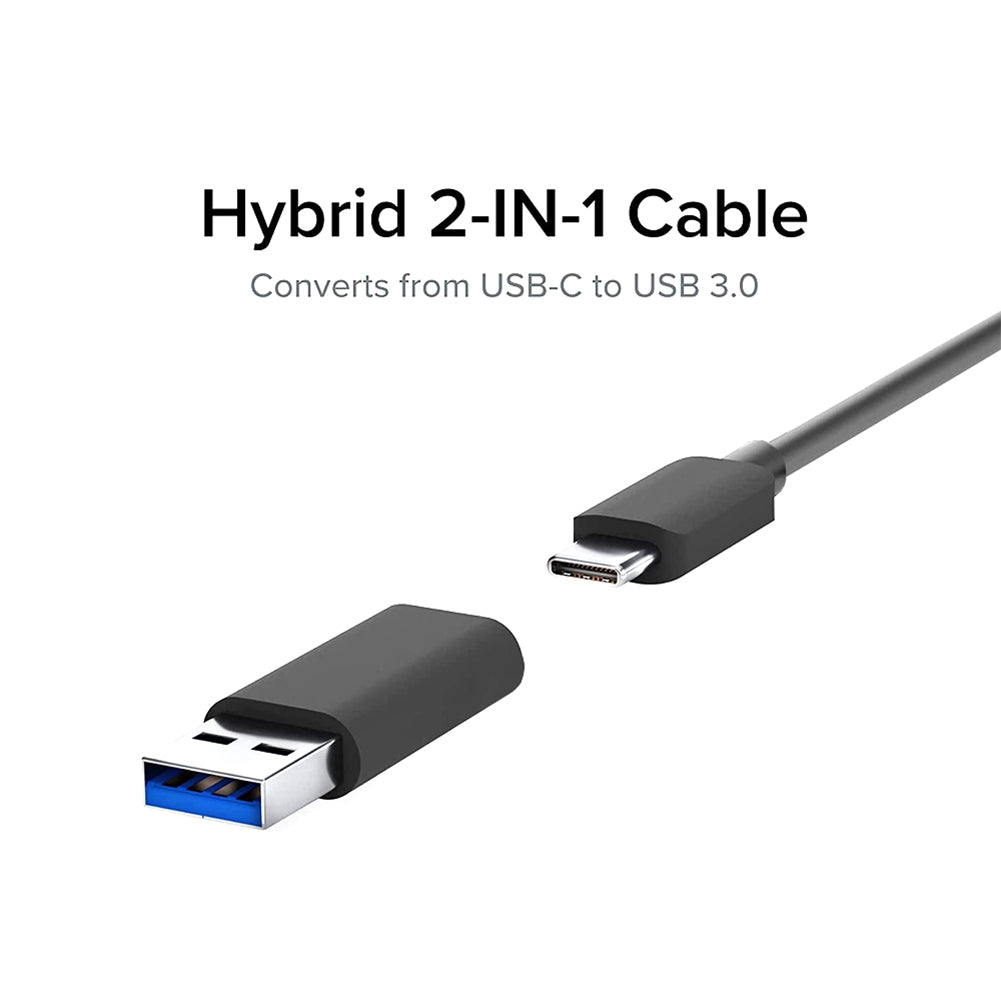 Metal 2-in-1 Type C Usb To 2500m Gigabit Lan Ethernet Cable  Adapter Portable Connector Black